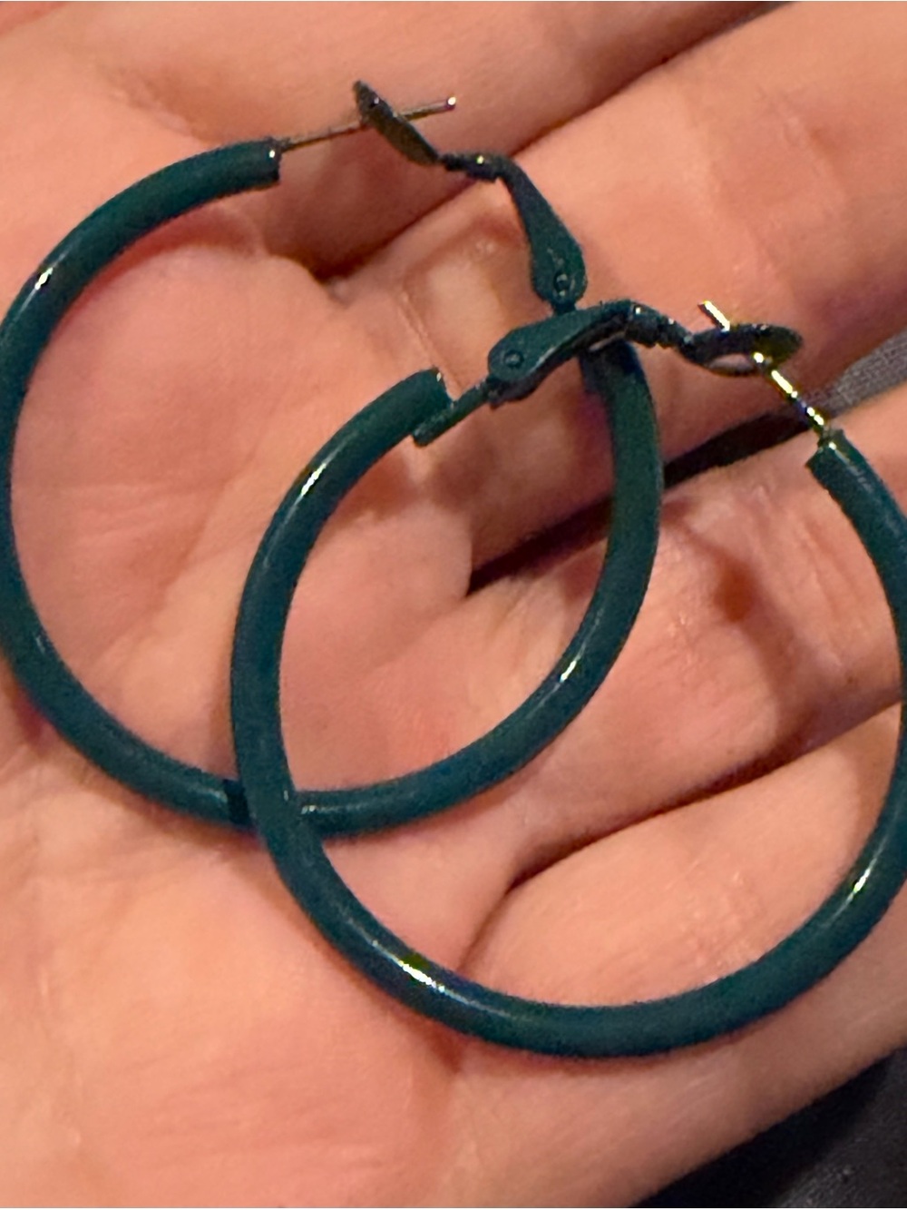 Teal Hoop Earrings - Women Jewelry